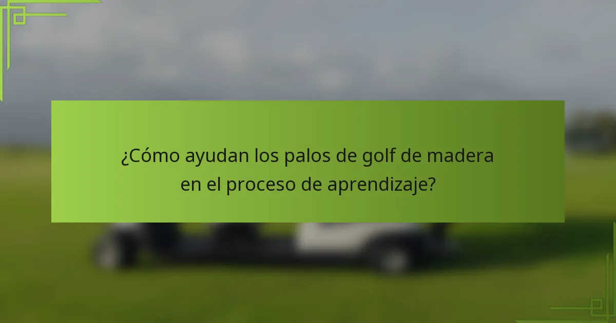 ¿Cómo ayudan los palos de golf de madera en el proceso de aprendizaje?