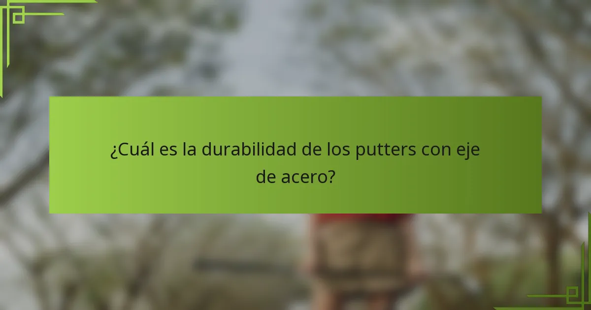 ¿Cuál es la durabilidad de los putters con eje de acero?
