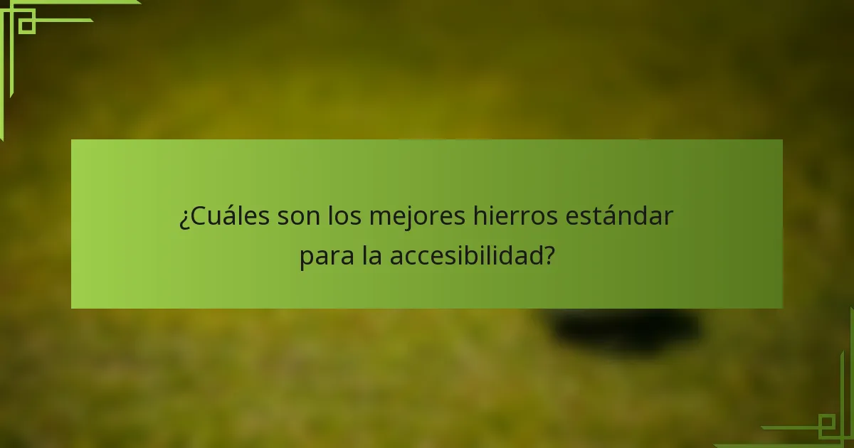 ¿Cuáles son los mejores hierros estándar para la accesibilidad?