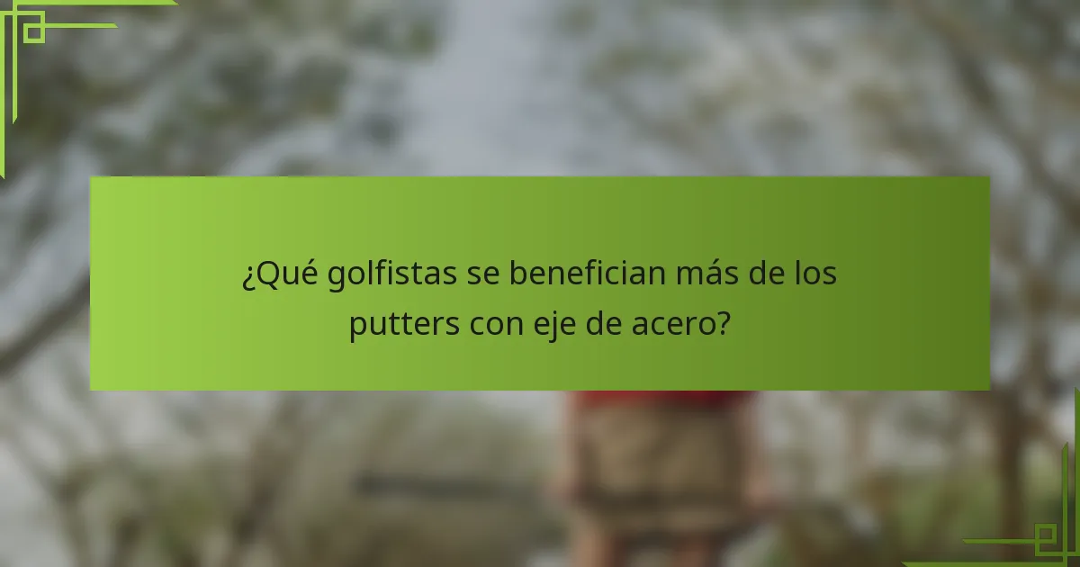 ¿Qué golfistas se benefician más de los putters con eje de acero?