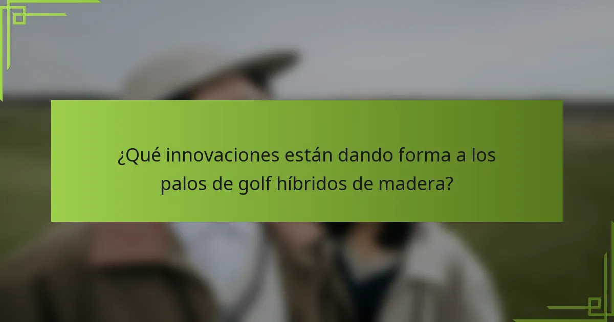 ¿Qué innovaciones están dando forma a los palos de golf híbridos de madera?