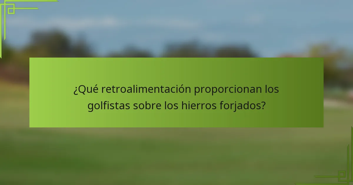 ¿Qué retroalimentación proporcionan los golfistas sobre los hierros forjados?